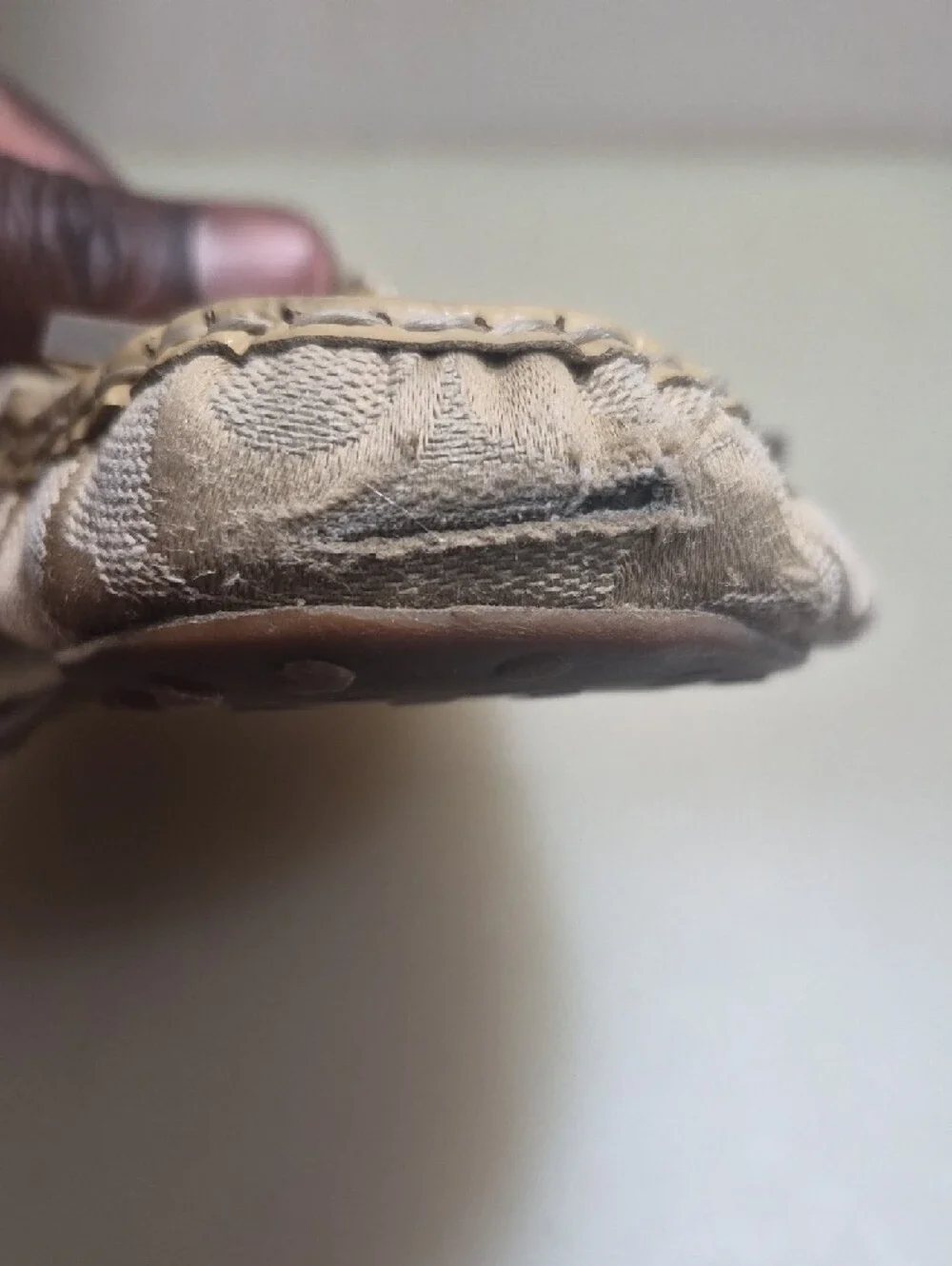 Coach Beige Signature Canvas Bow Moccasin Flats